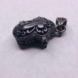 Sterling silver Pendant Cross Prayer Box Charm Opens Stamped 925 HS